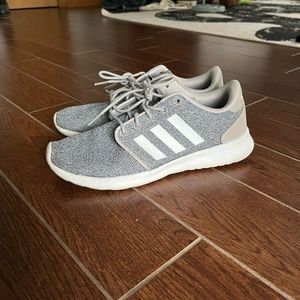 Adidas cloud foam grey running shoes soft fabric breathable